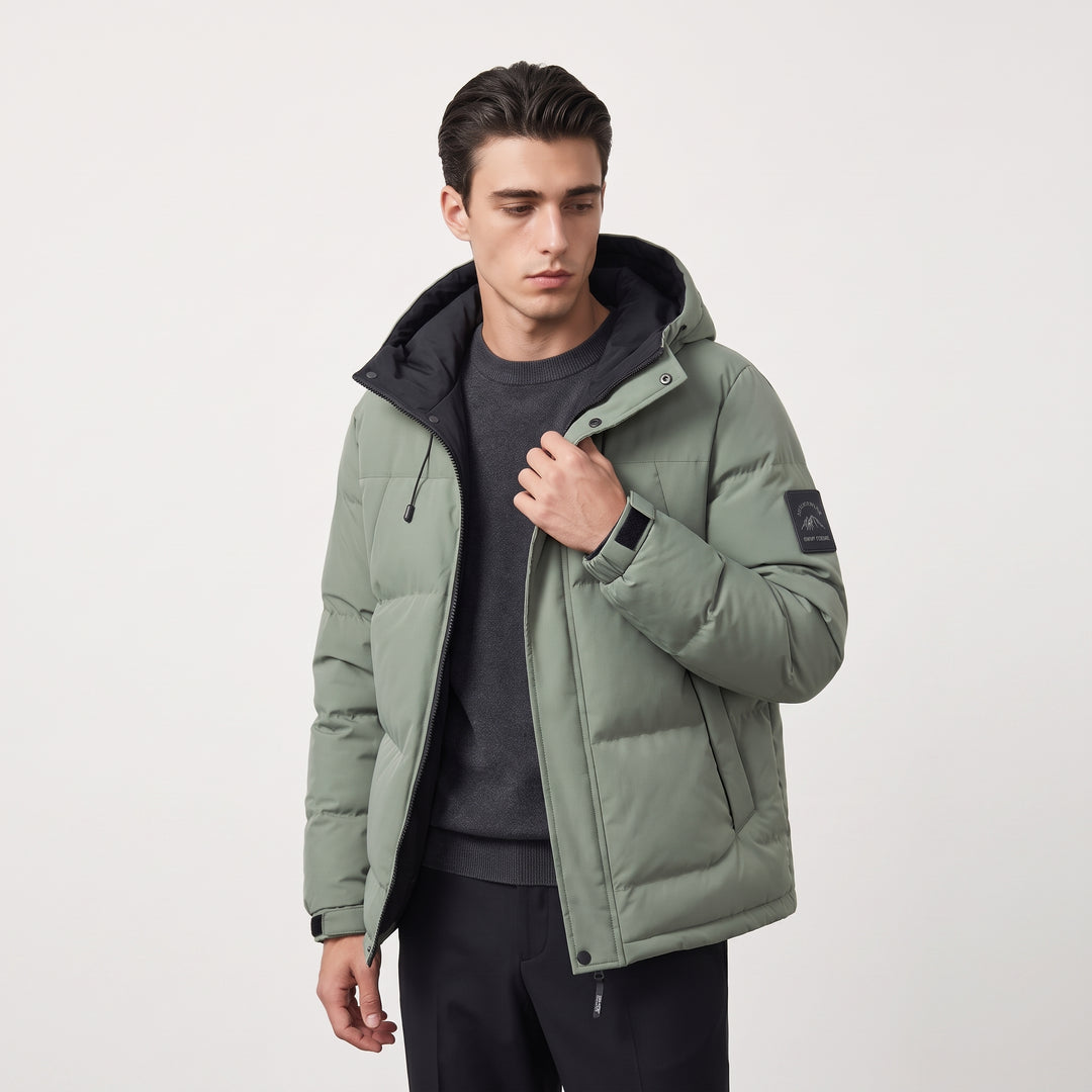Men's Long Puffer Jacket, Quilted Oversized Winter Coat
