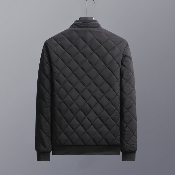 Men's Long Quilted Puffer Jacket, Stand Collar Oversized Fit