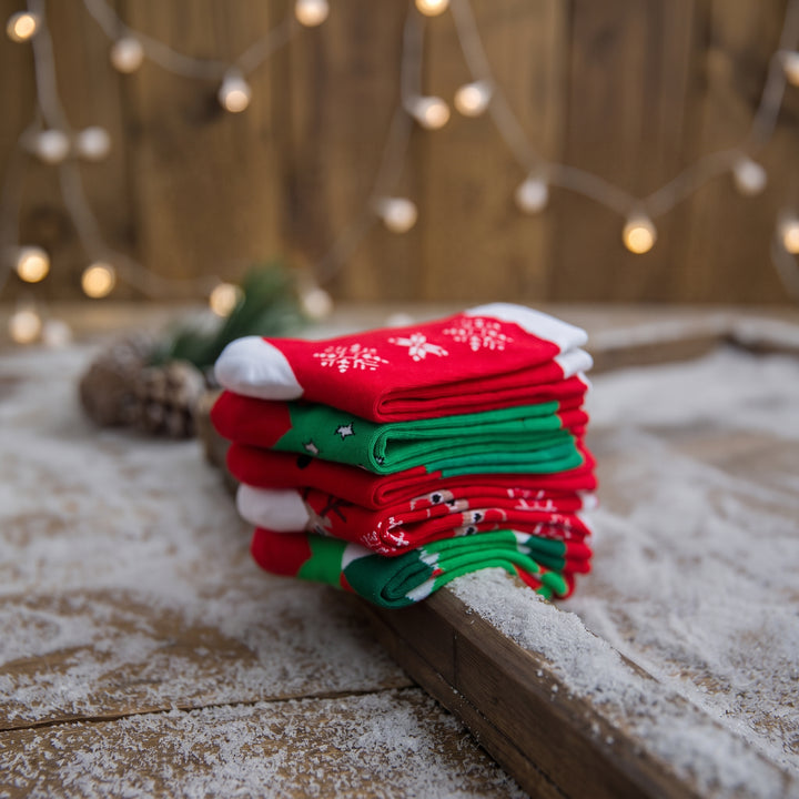 Holiday Fun Christmas Socks 5 Pack, Unisex Multicolour Festive Santa Gifts