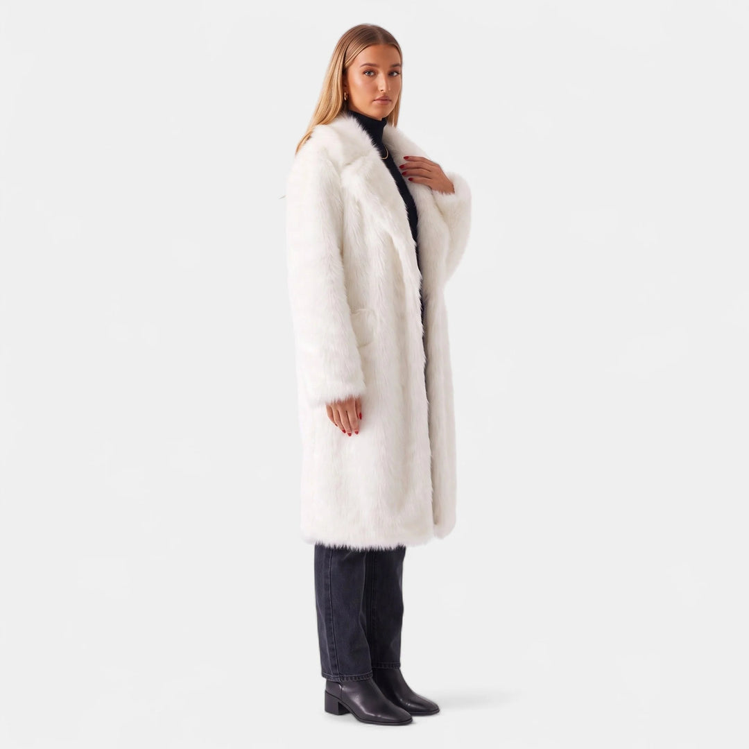 Women's Oversized Faux Fur Coat, Shaggy Open Front Boxy