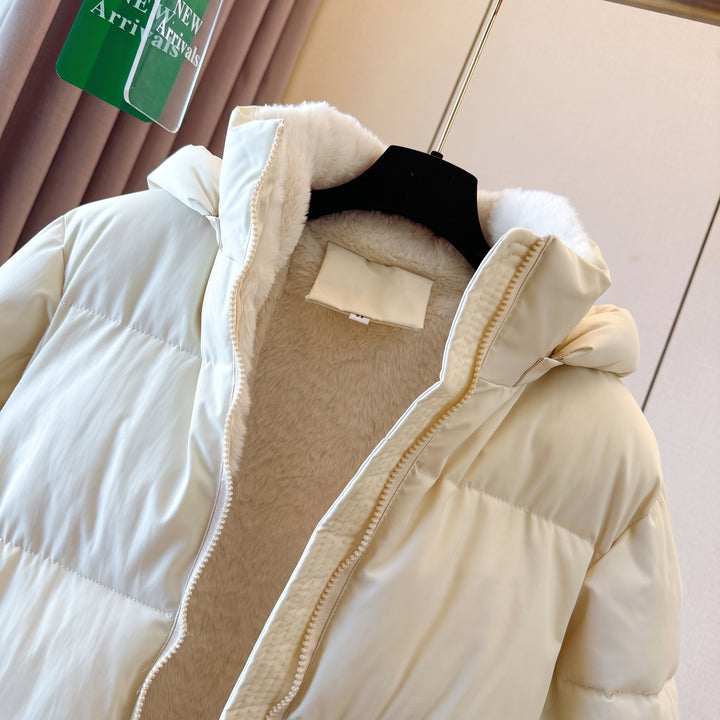 Women's Quilted Winter Puffer Jacket, Bubble Faux Fur Lined Short