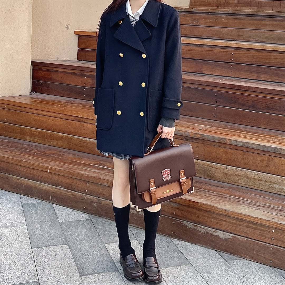 Women's Double Breasted Winter Peacoat, Mid Length Oversized