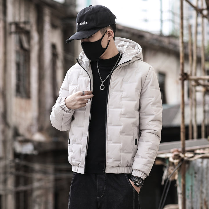 Men's Hooded Long Puffer Jacket, Padded Bubble Coat