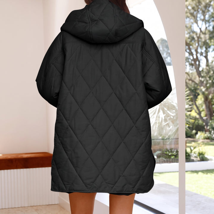 Women's Lightweight Winter Puffer Jacket, Hooded Quilted Oversize