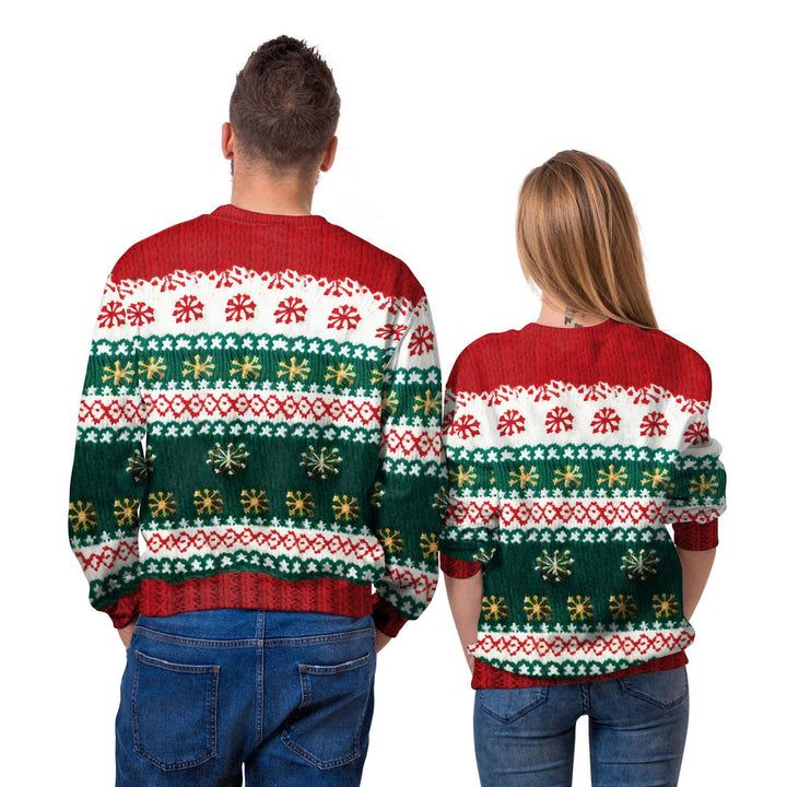 Ugly Christmas Sweater, Unisex 3D Snowman Holiday Crew Neck Sweatshirt