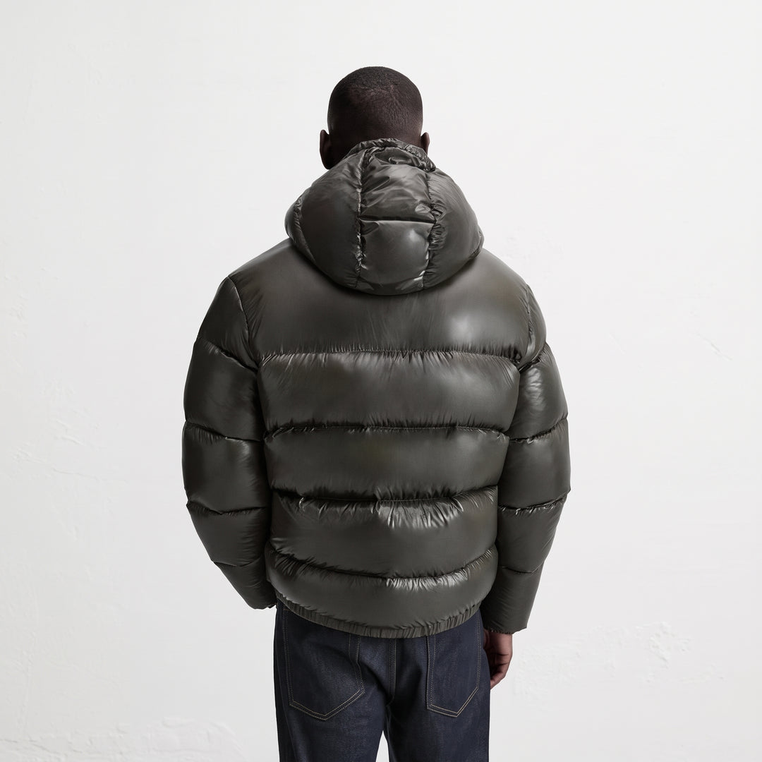Men's Hooded Puffer Jacket, Quilted Bubble Coat