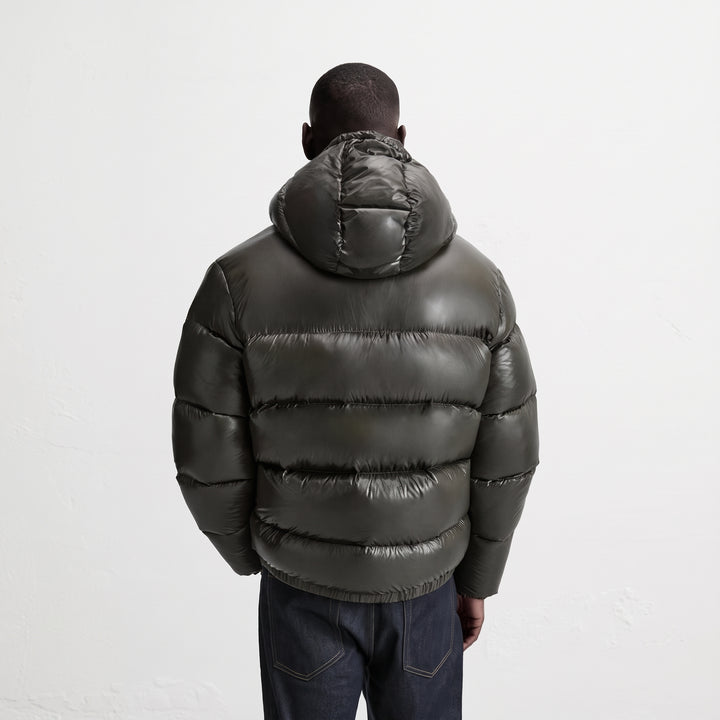 Men's Hooded Puffer Jacket, Quilted Bubble Coat