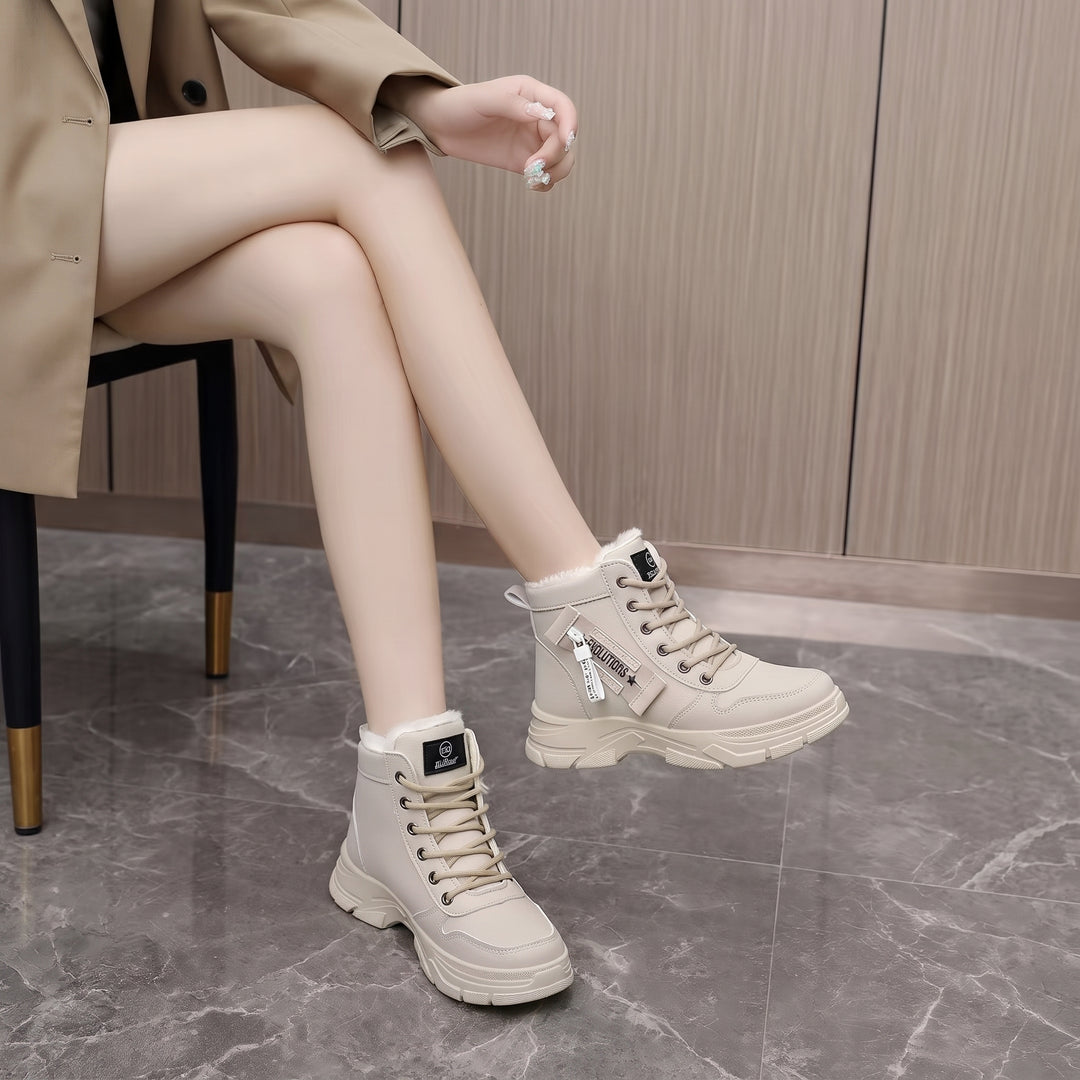 Women's Snow Comfortable Winter Boots, Fur Lined Lace Up Ankle