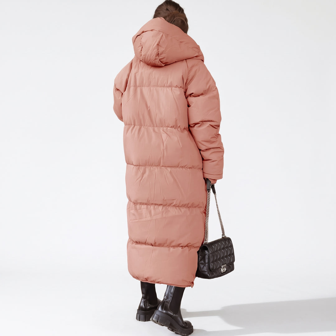 Women's Long Winter Puffer Jacket, Bubble Quilted Hooded Oversize