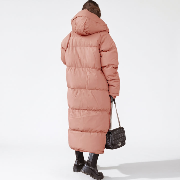 Women's Long Winter Puffer Jacket, Bubble Quilted Hooded Oversize