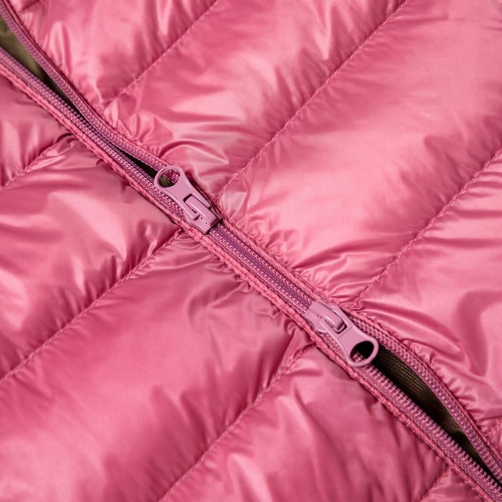 Women's Long Lightweight Puffer Jacket, Quilted Hooded Shiny