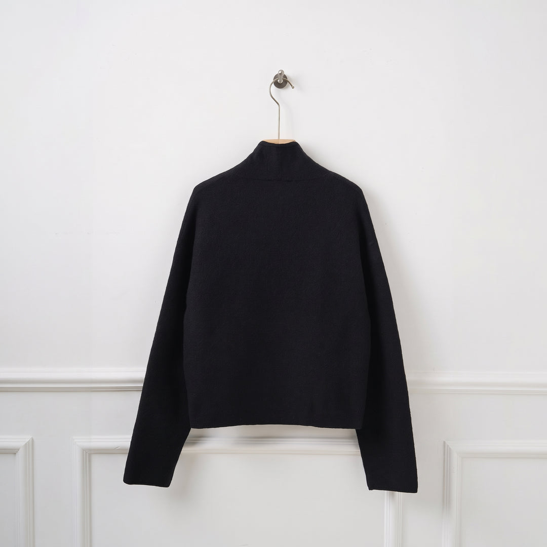 Women's Short Double Breasted Peacoat, Oversized Collarless
