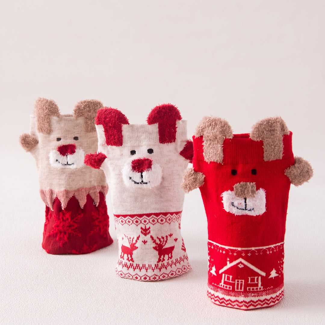 Holiday Fuzzy Christmas Socks 3 Pack, Unisex Festive Gifts Fun