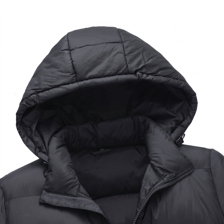 Men's Hooded Quilted Puffer Jacket, Lightweight Zip Up