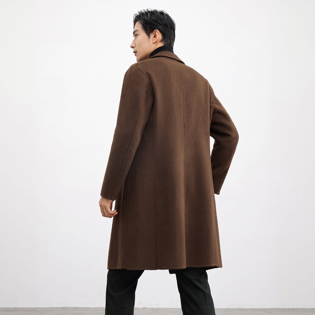 Men's Double Breasted Winter Peacoat, Notch Lapel Tailored