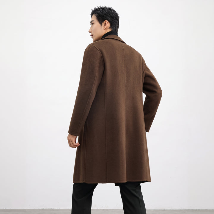 Men's Double Breasted Winter Peacoat, Notch Lapel Tailored