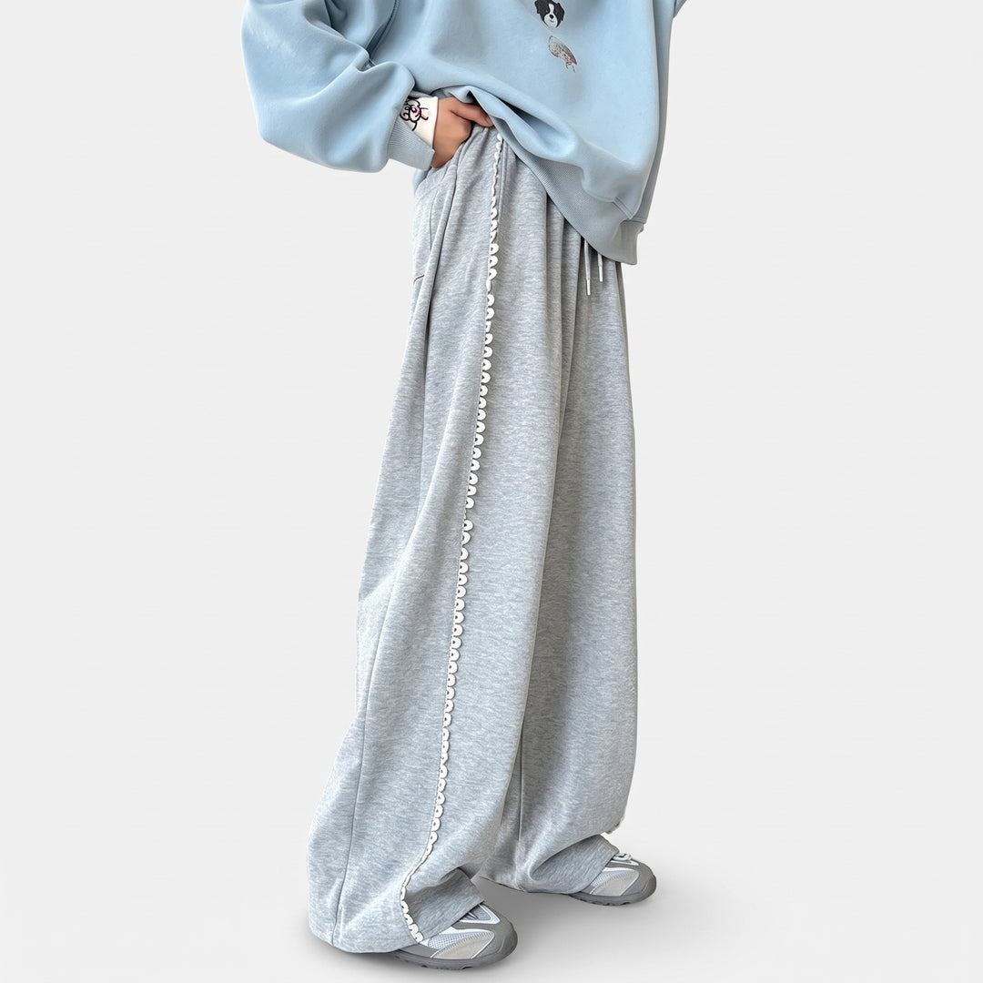 Women's Baggy Wide Leg Sweatpants, Relaxed Fit Drawstring