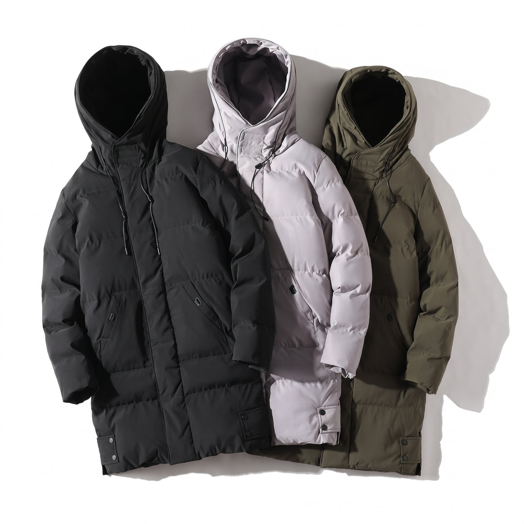 Men's Long Hooded Puffer Jacket, Oversized Padded Down Coat