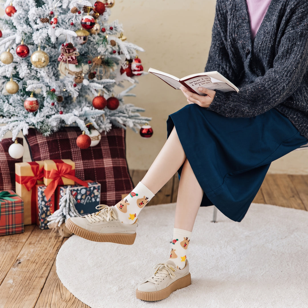 Holiday Fun Christmas Socks, Unisex Festive Jacquard