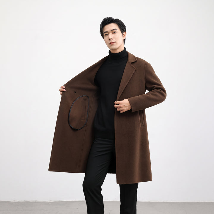 Men's Double Breasted Winter Peacoat, Notch Lapel Tailored