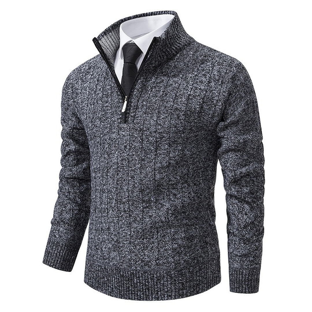 Men's Quarter Zip Sweater, Cable Knit Pullover