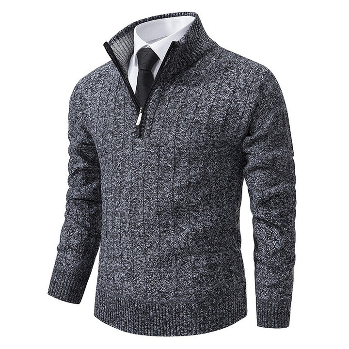 Men's Quarter Zip Sweater, Cable Knit Pullover