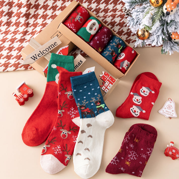 Holiday Present Christmas Socks 5 Pack, Unisex Festive Gifts