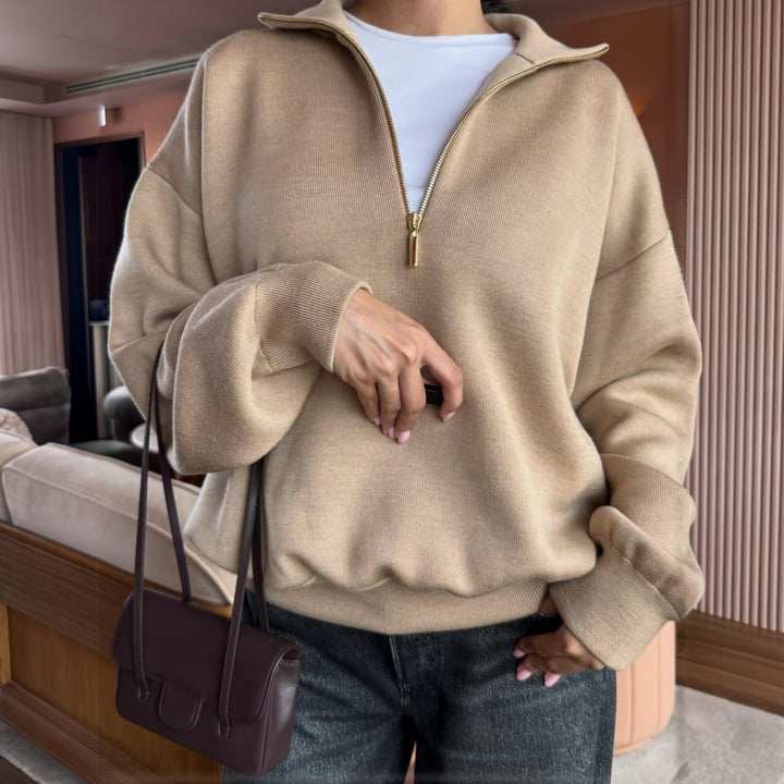 Women's Quarter Zip Sweater, Pullover Knit
