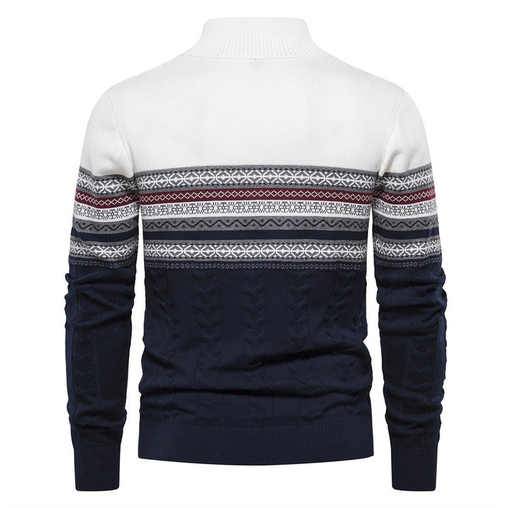Men's Quarter Zip Sweater, Cable Knit Mock Neck Pullover