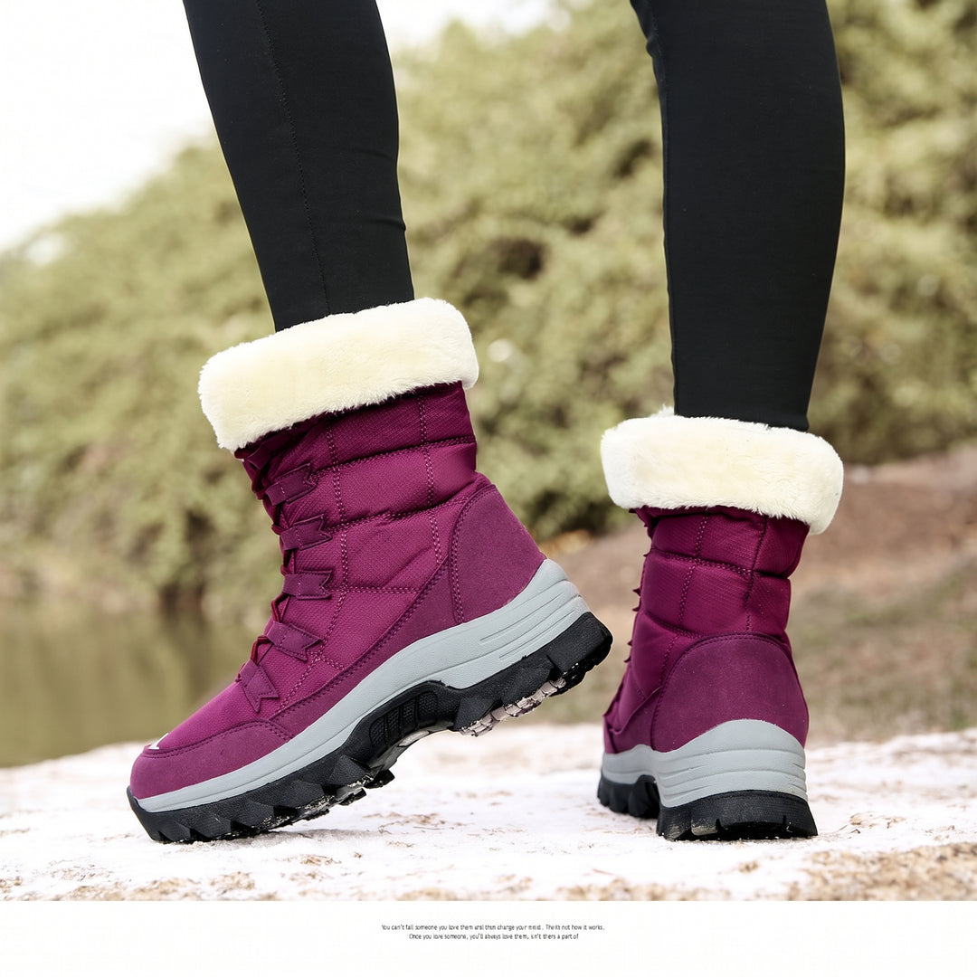 Women's Snow Comfortable Orthopedic Winter Boots, Fur Lined Lace