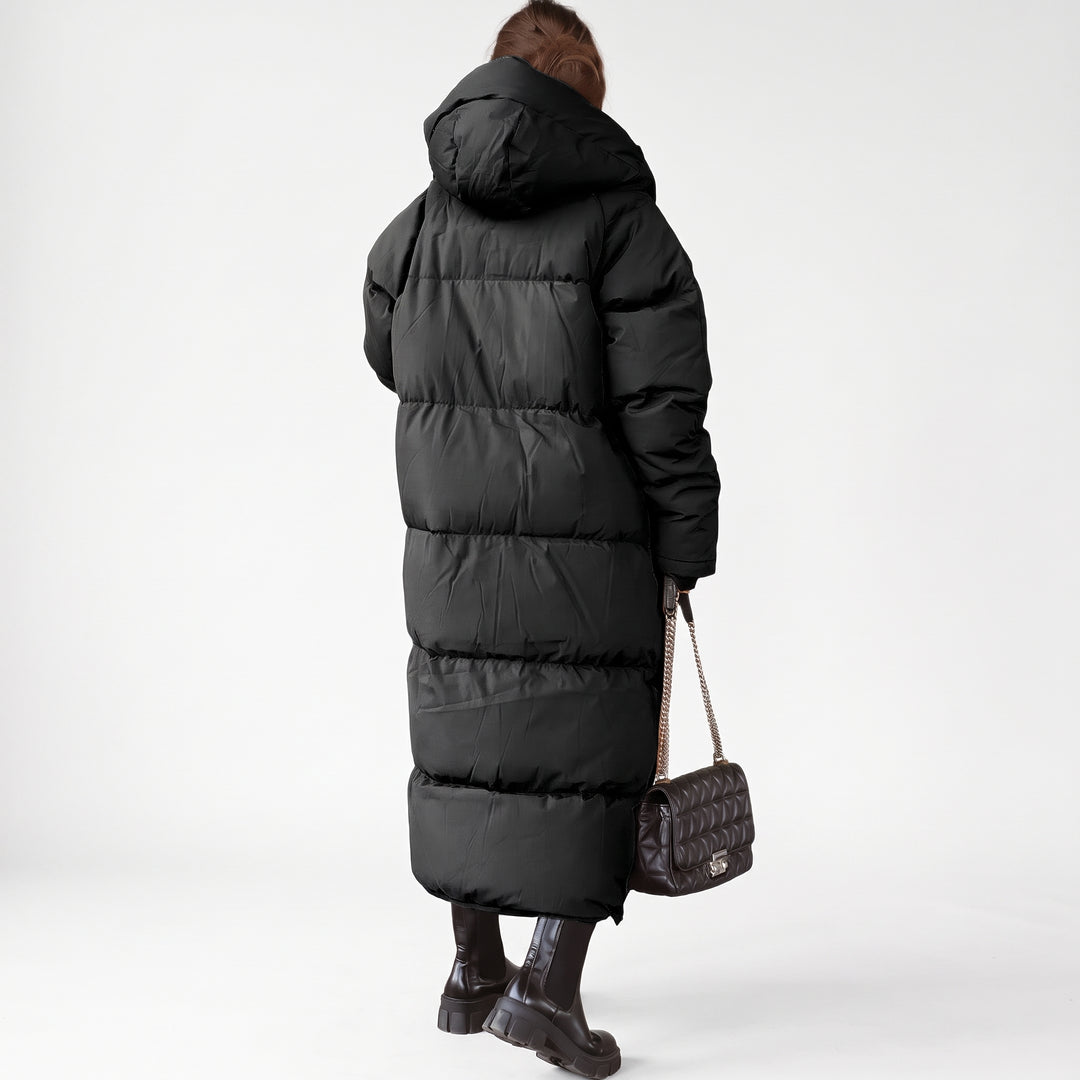Women's Long Winter Puffer Jacket, Bubble Quilted Hooded Oversize