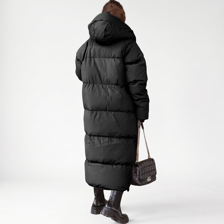 Women's Long Winter Puffer Jacket, Bubble Quilted Hooded Oversize