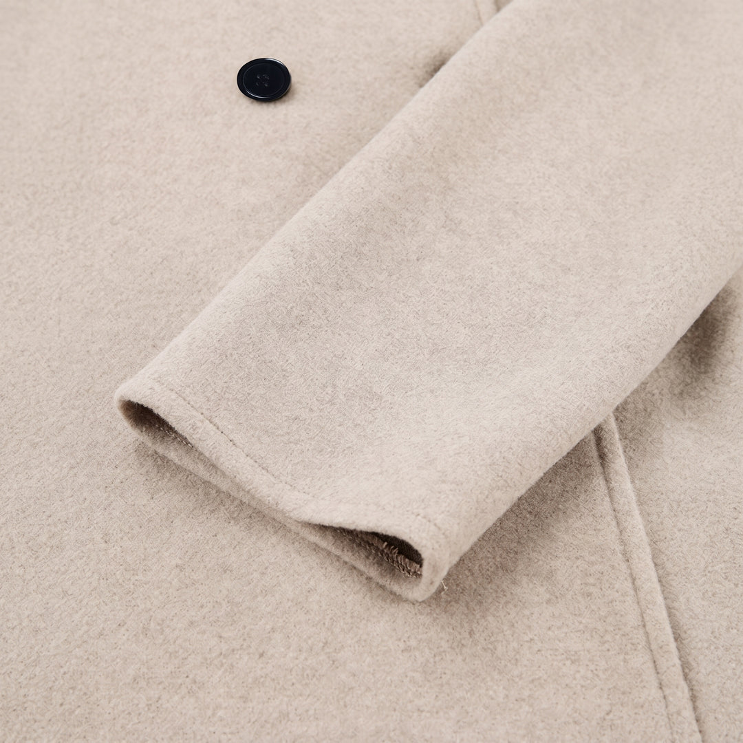 Women's Short Double Breasted Peacoat, High Neck Oversized
