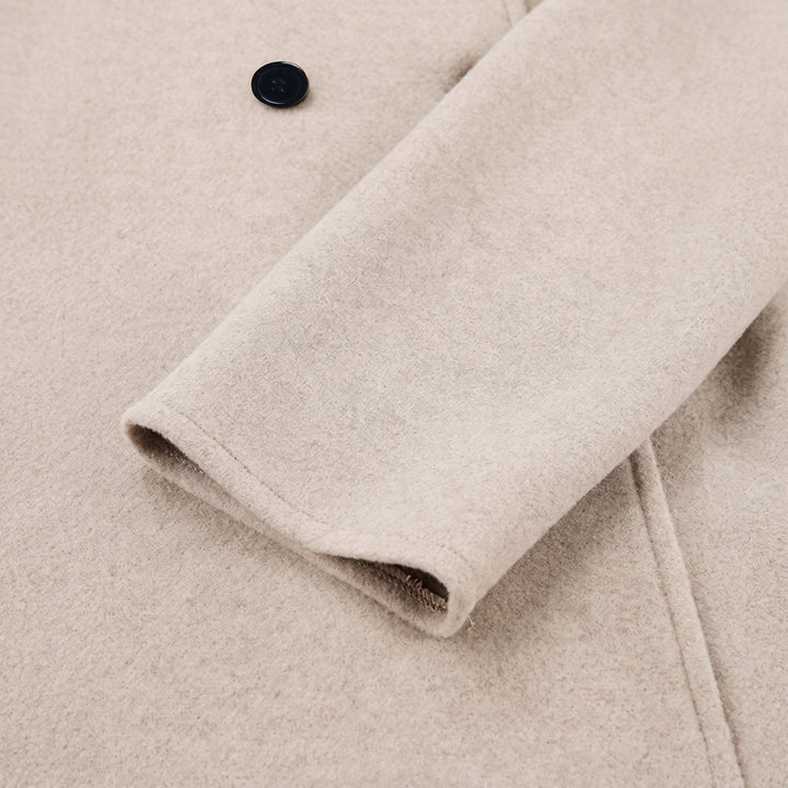 Women's Short Double Breasted Peacoat, High Neck Oversized