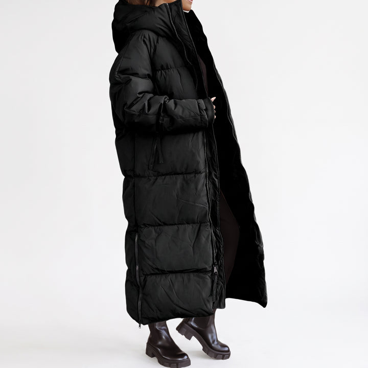 Women's Long Winter Puffer Jacket, Bubble Quilted Hooded Oversize