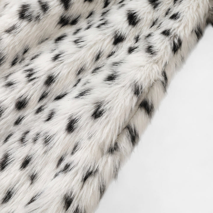 Women's Long Faux Fur Coat, Fluffy Oversized Fit with Notched Lapel