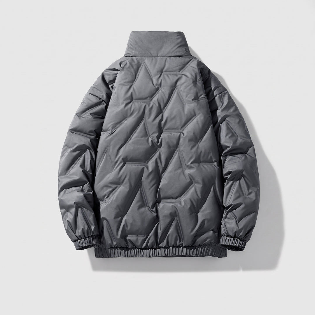 Men's Long Puffer Jacket, Stand Collar Padded Down Coat