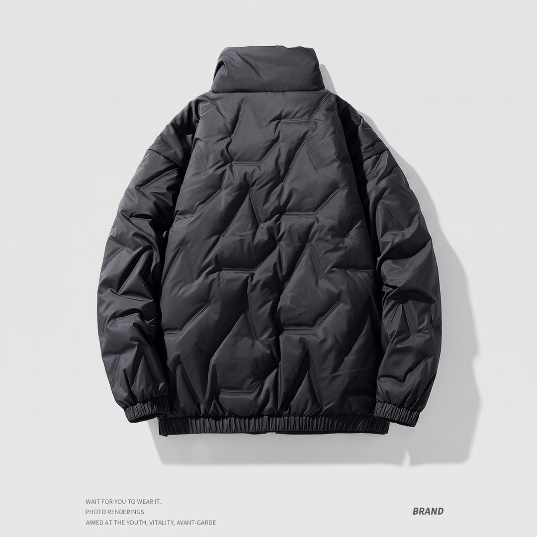 Men's Long Puffer Jacket, Stand Collar Padded Down Coat