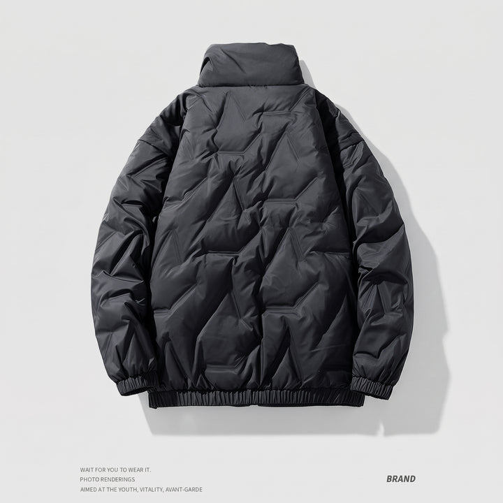 Men's Long Puffer Jacket, Stand Collar Padded Down Coat