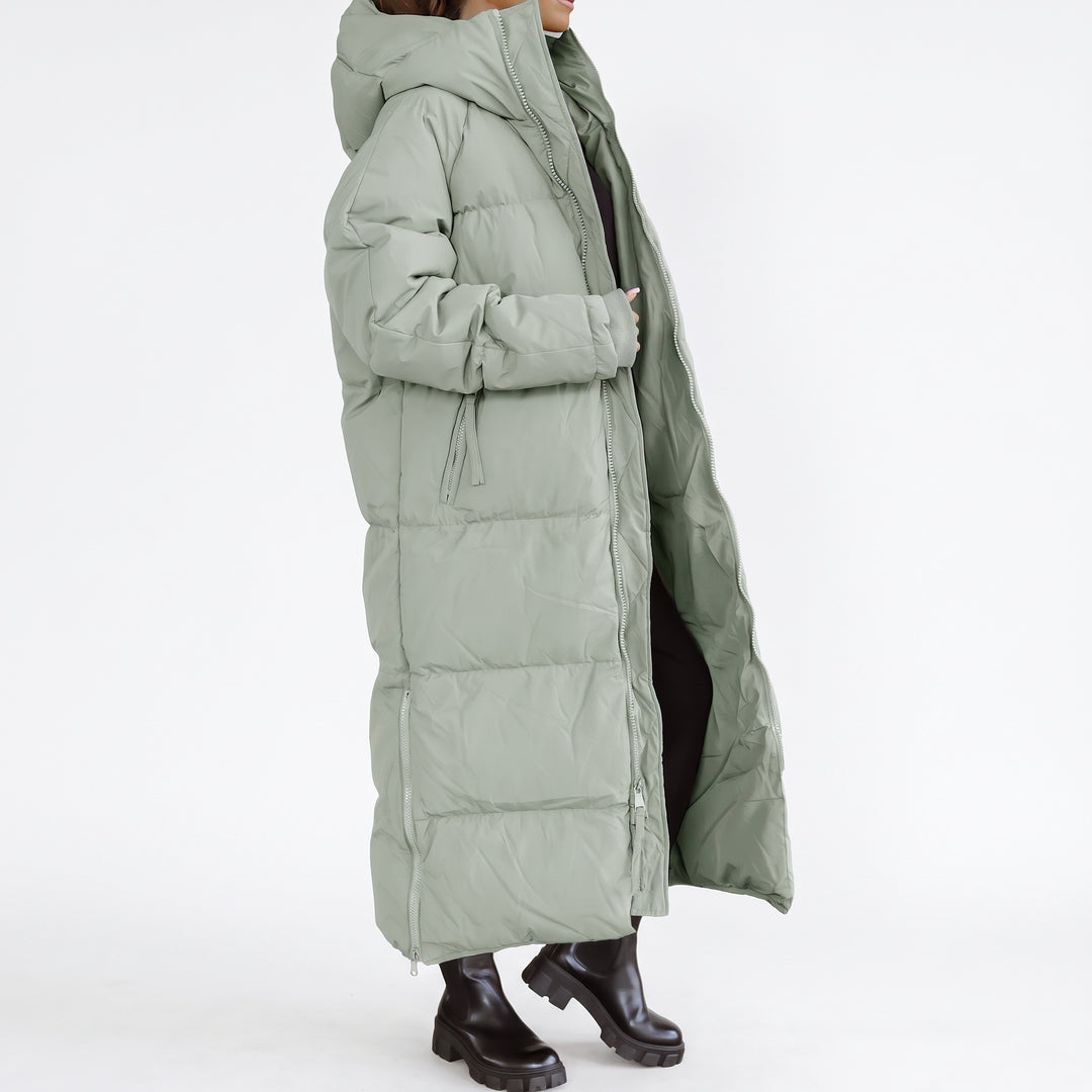 Women's Long Winter Puffer Jacket, Bubble Quilted Hooded Oversize