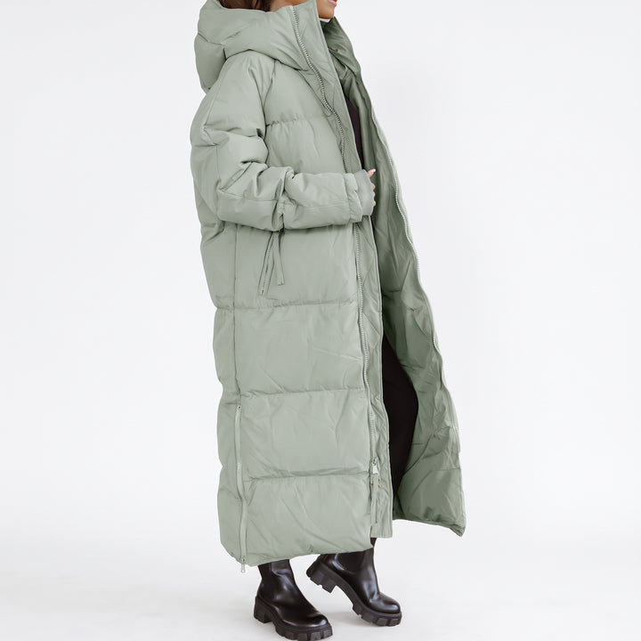 Women's Long Winter Puffer Jacket, Bubble Quilted Hooded Oversize