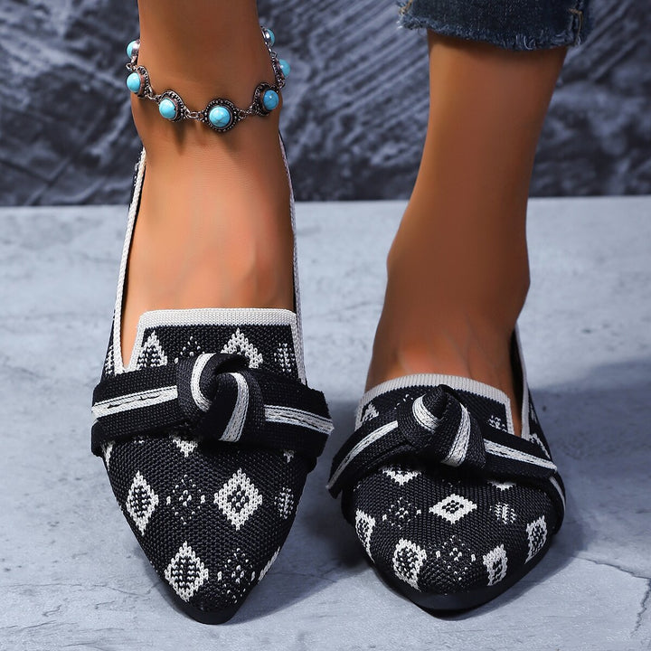 Women's Comfort Orthopedic Loafers in black geometric