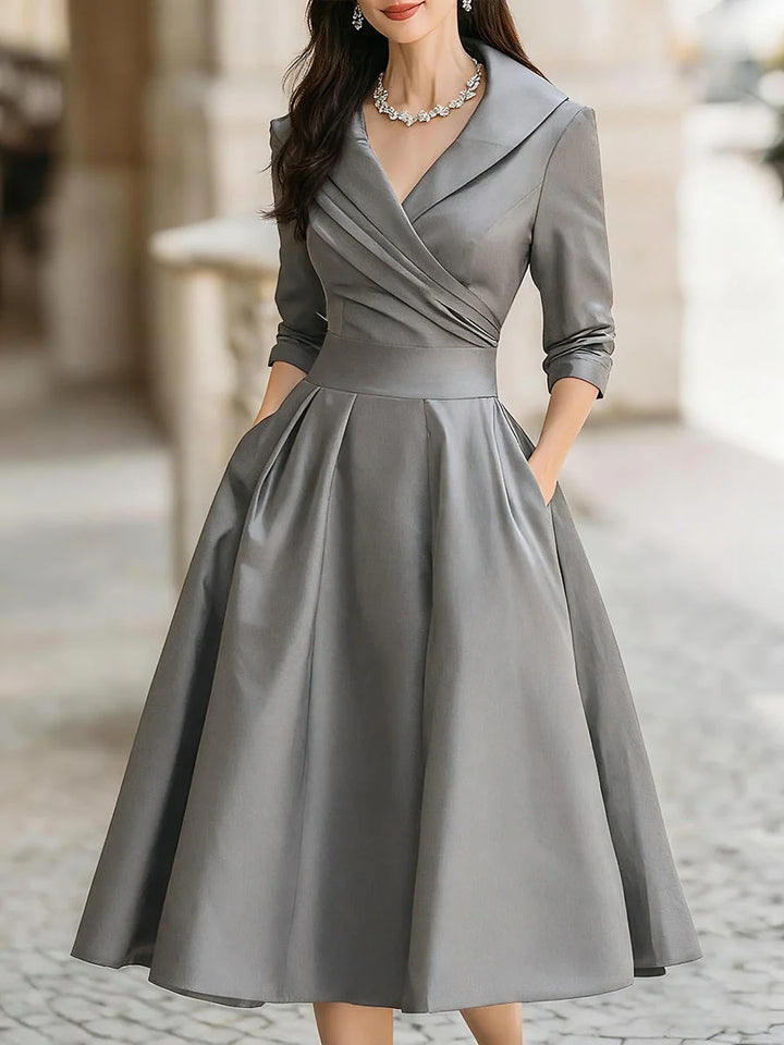 Women's Cocktail A Line Dress in grey