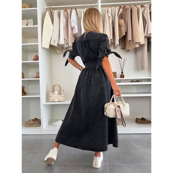 MAELLE | Women's Casual V-Neck Denim Dress