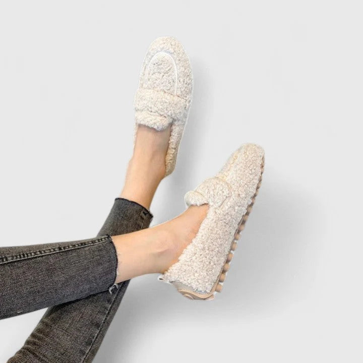 Women's Winter Orthopedic Loafers in cream