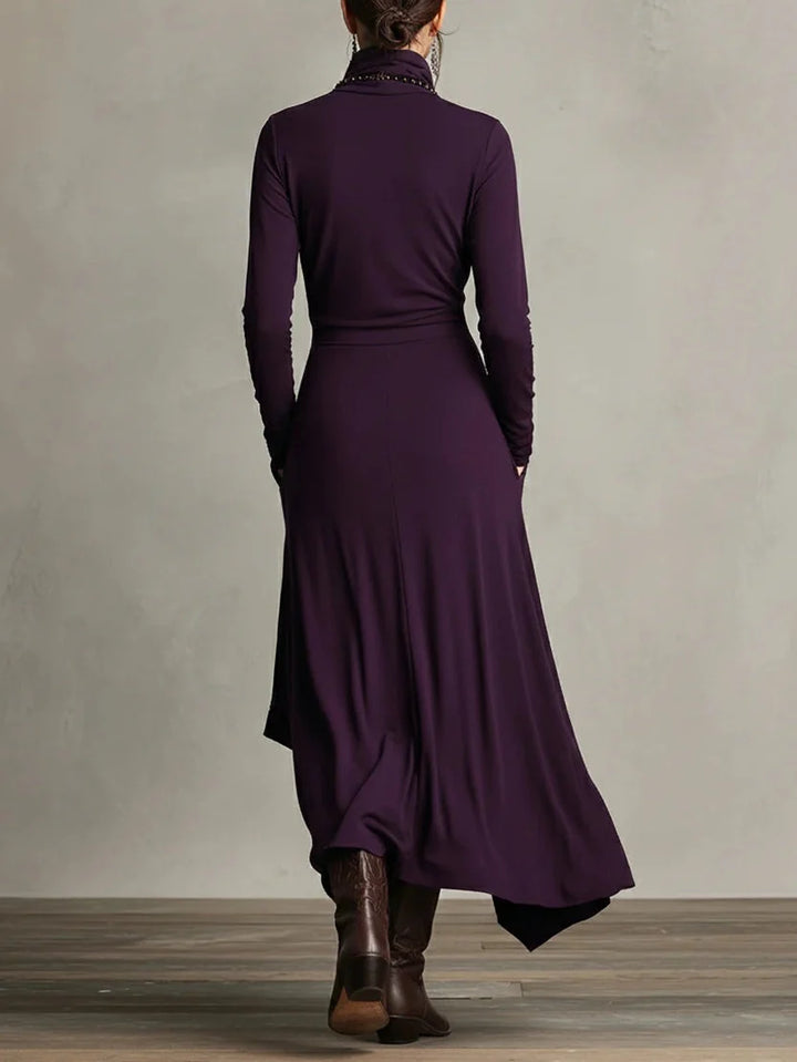 Women's Long Sleeve Maxi Dress in purple
