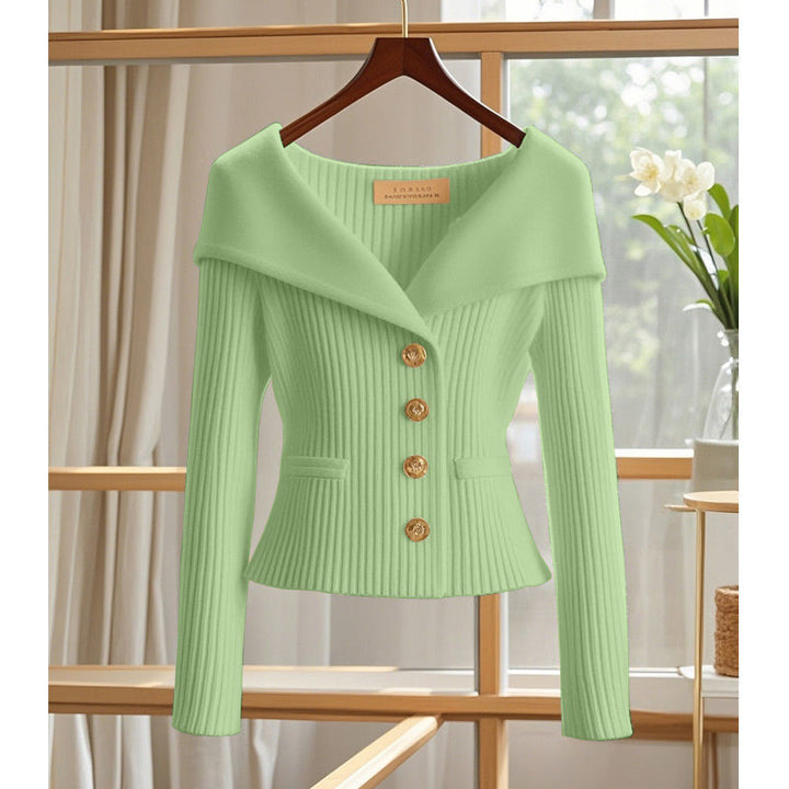 Women's Knit Cropped Cardigan in light green