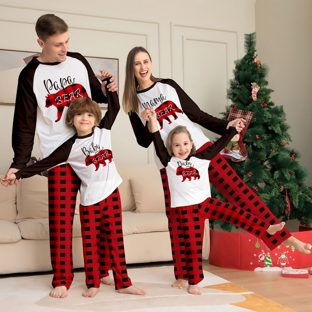 Matching Family Christmas Pajamas in white plaid