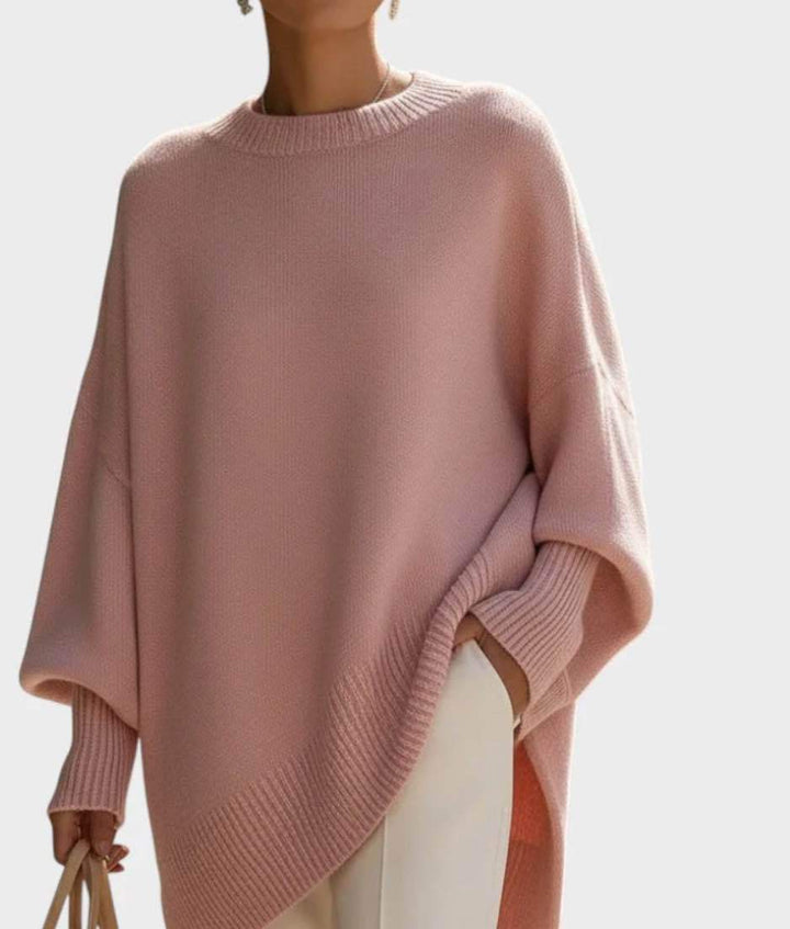 Women's Crew Neck Oversized Sweater in pink