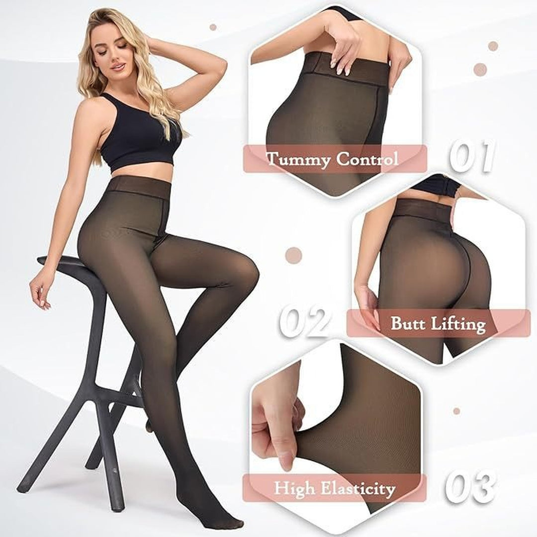 Fleece lined tights features: tummy control, butt lifting, high elasticity